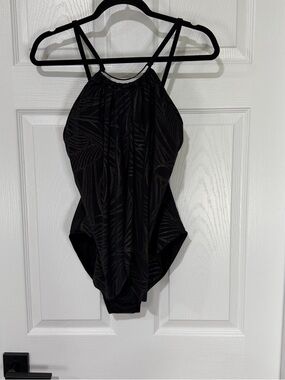 Magicsuit Black One-Piece Swimsuit with Metallic Leaf Accents
